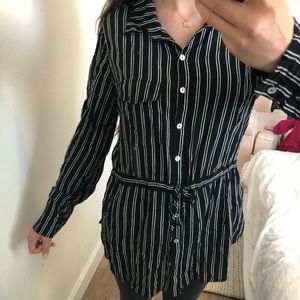 Black tunic with white stripes